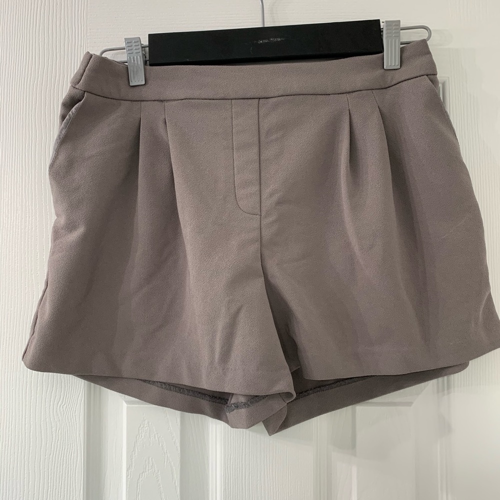 Gray Dressy Pleated Shorts